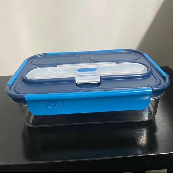 Built Weight Watchers 3 Compartment Lunch Container Snap On Top With Silverware - Picture 1 of 12
